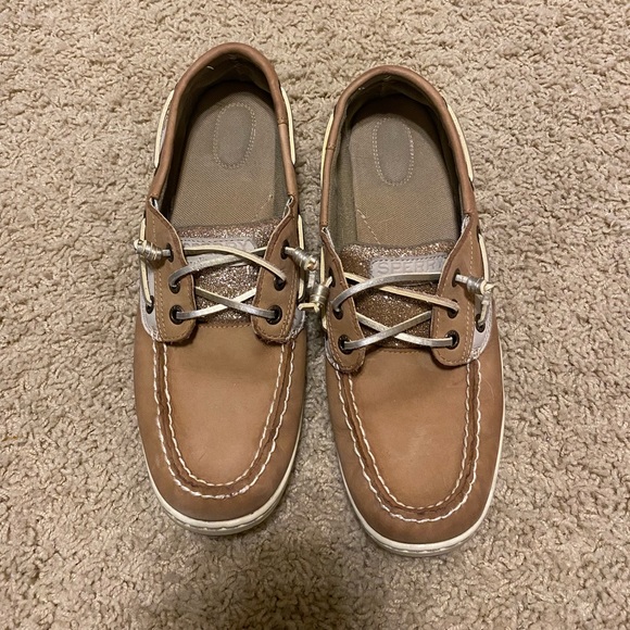 Womens Glitter Sperry Boat Shoes - Picture 3 of 7